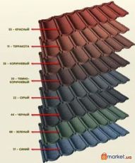 Элитная металлочерепица с каменной посыпкой.
