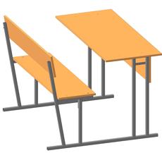 Парта совместная моноблок