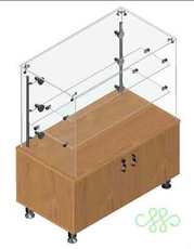 Стеклянное торговое оборудование и мебель, прилавки, витрины