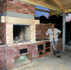 Садовый комплекс барбекю+печь