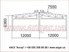 Продаю ангар 72*24 (демонтирований каркас) два пролети