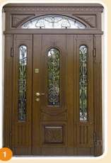 Броньовані двері зі склом, Броньовані двері з ковкою