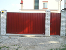 Ворота откатные въездные (металлические)