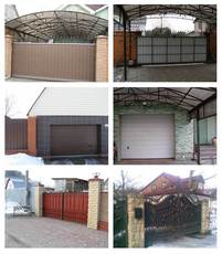 Въездные ворота Киев, ворота откатные купить распашные, гара