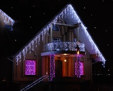 Гирлянды светодиодный дождь. Рождественская иллюминация