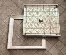 Люк невидимка ревизионный напольный алюминиевый со съёмной к