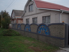 Отделка стен фасадов крошкой кремния.