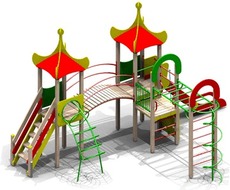 Горки, качели, карусели, детские игровые и спортивные компле