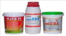Клей ПВА (строительный, мебельный), воднодисперсионные краск