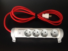 Удлинитель электрический с проводом в текстильной оплетке