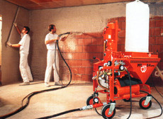 Штукатурные работы машинным способом.