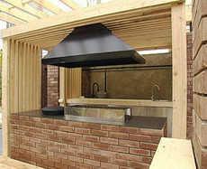Мангал с вытяжным зонтом