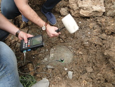 Работы по определению длины, состояния свай