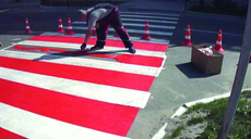 Дорожная разметка пластиком