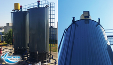 Емкости хранения битумной эмульсии.