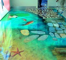 Производство промышленных полов, 3Д полов, наливных полов.