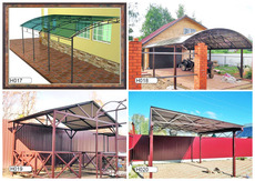 Козырьки металлические, из поликарбоната.