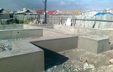 Работы по возведению фундаментов.