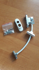 Противовзломная подвижная защелка на створку с ключом и трос